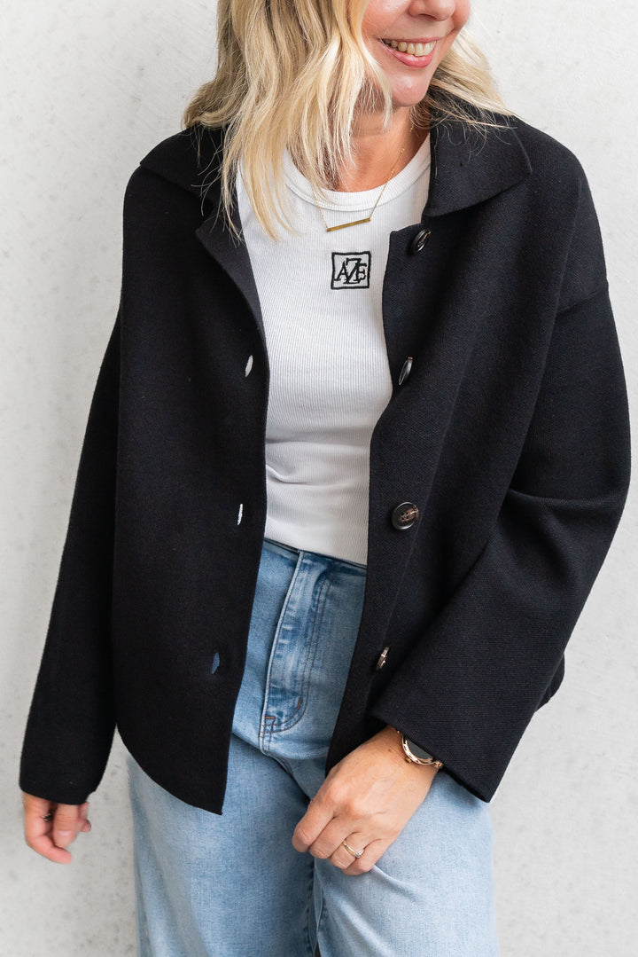 Jax Short Coatigan - Black