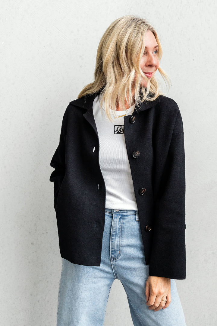 Jax Short Coatigan - Black