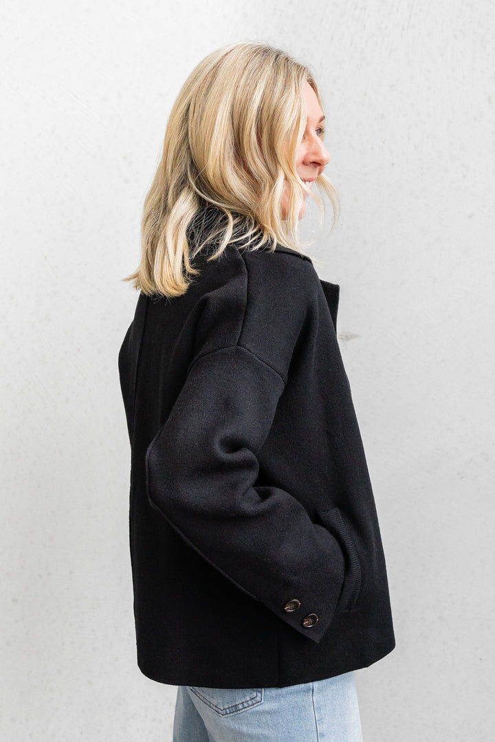 Jax Short Coatigan - Black