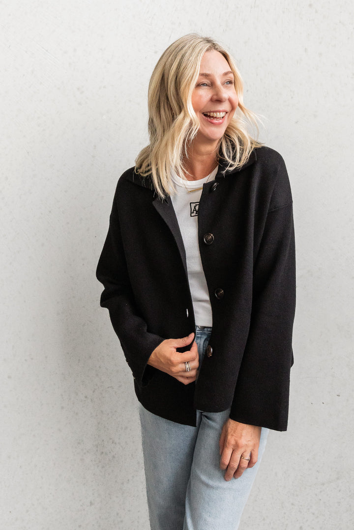 Jax Short Coatigan - Black