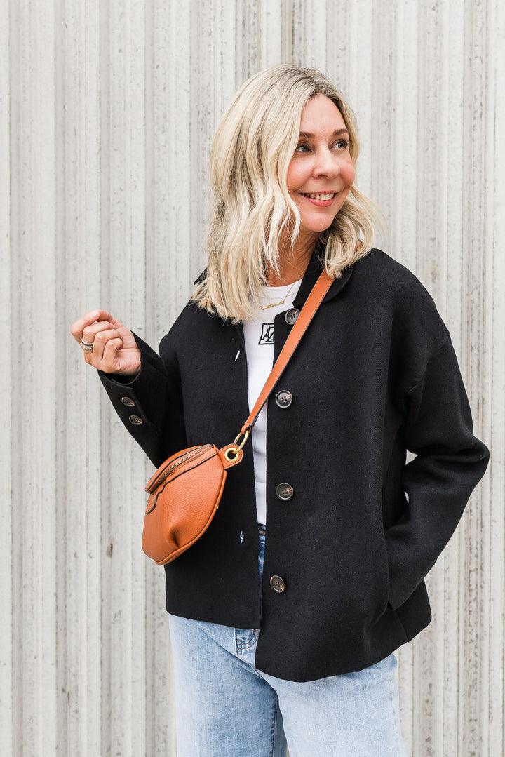 Jax Short Coatigan - Black