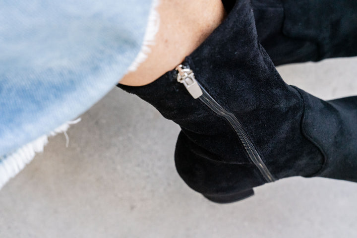 Auston Microsuede Boot - Black - Mabel and Woods