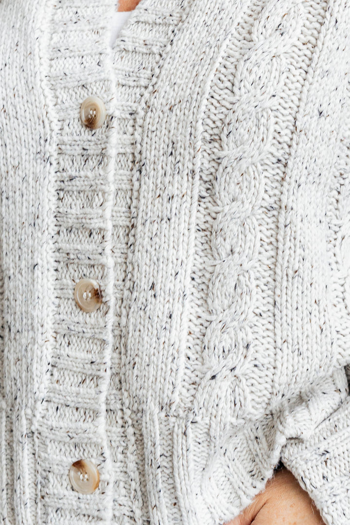 Cable Crop Cardi - Oat