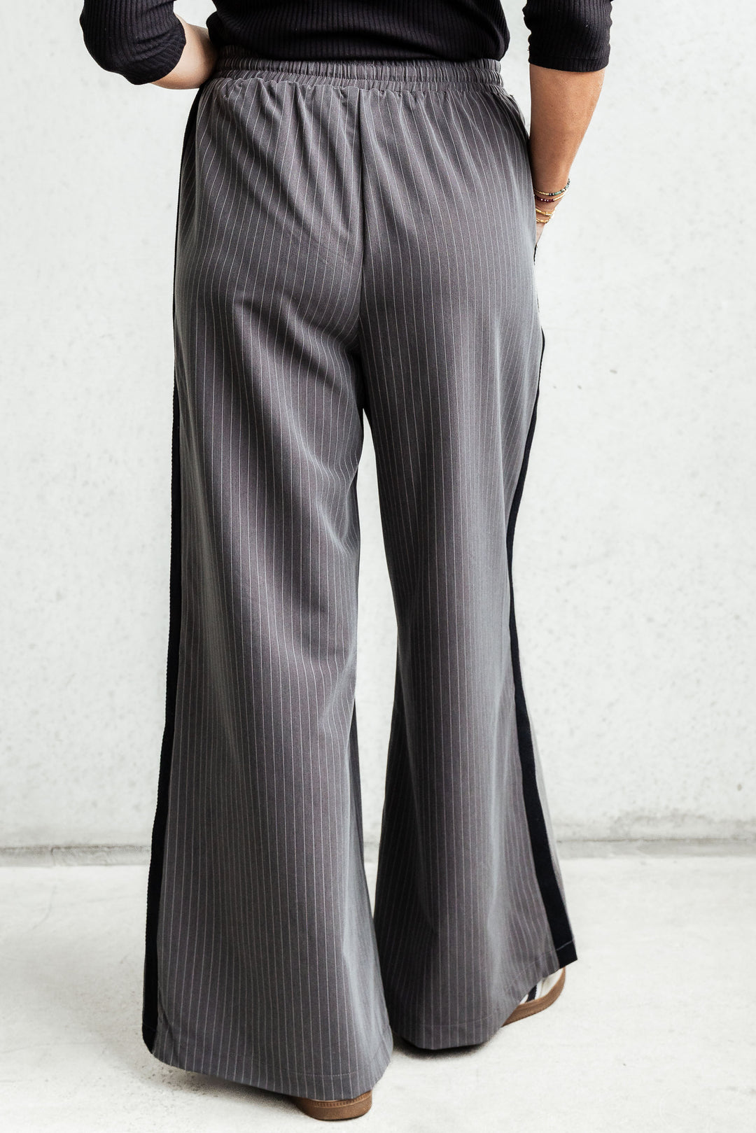 Pinstripe Pants - Grey/Black