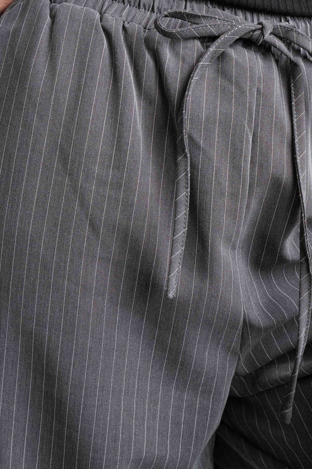 Pinstripe Pants - Grey/Black