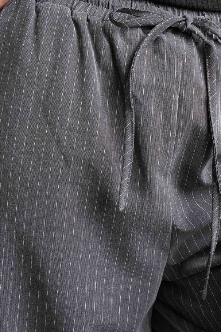 Pinstripe Pants - Grey/Black
