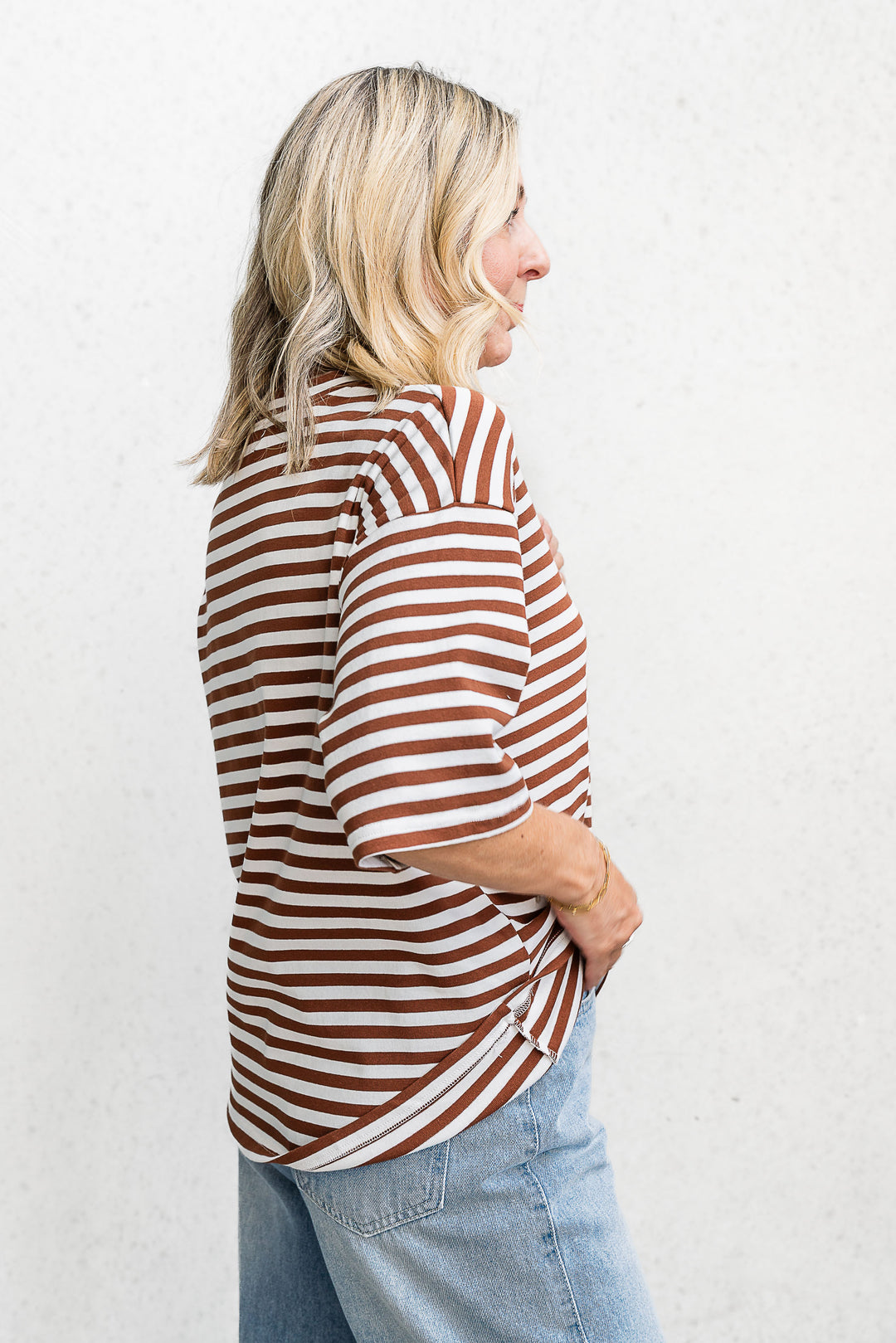 Riot Stripe Tee - Espresso - Mabel and Woods