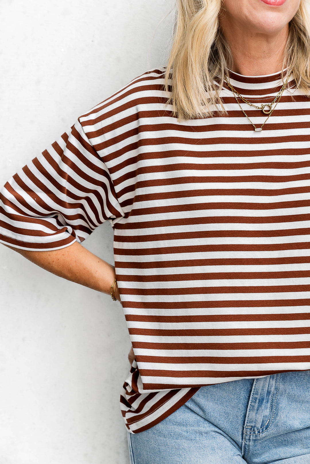 Riot Stripe Tee - Espresso - Mabel and Woods