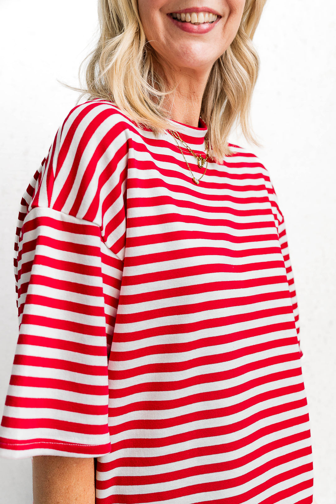 Riot Stripe Tee - Red - Mabel and Woods