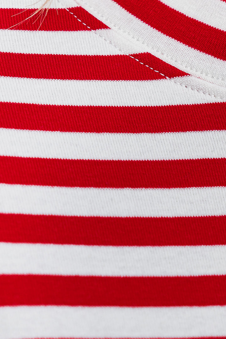 Riot Stripe Tee - Red - Mabel and Woods