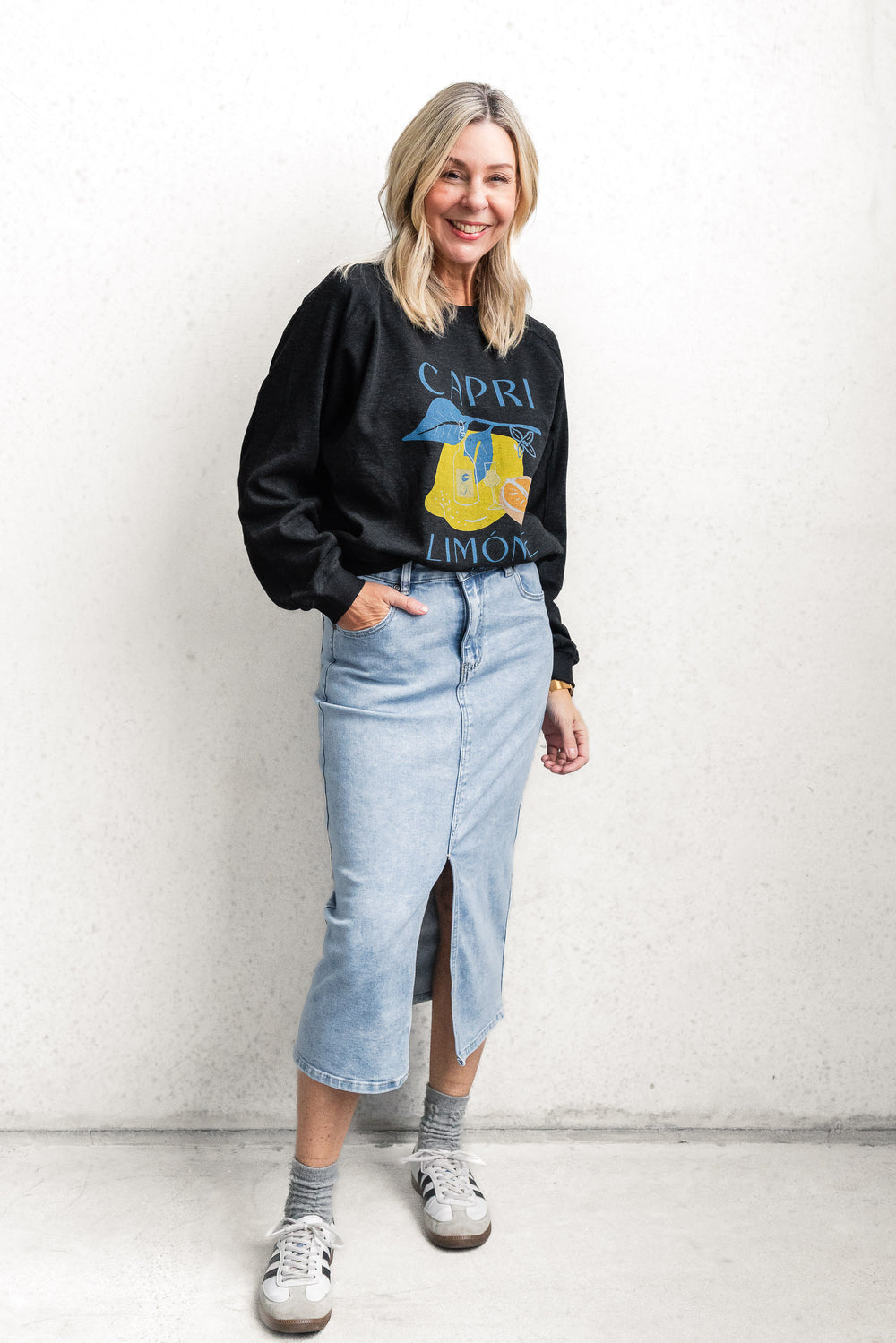 Capri Limone Graphic Sweat - Mabel and Woods
