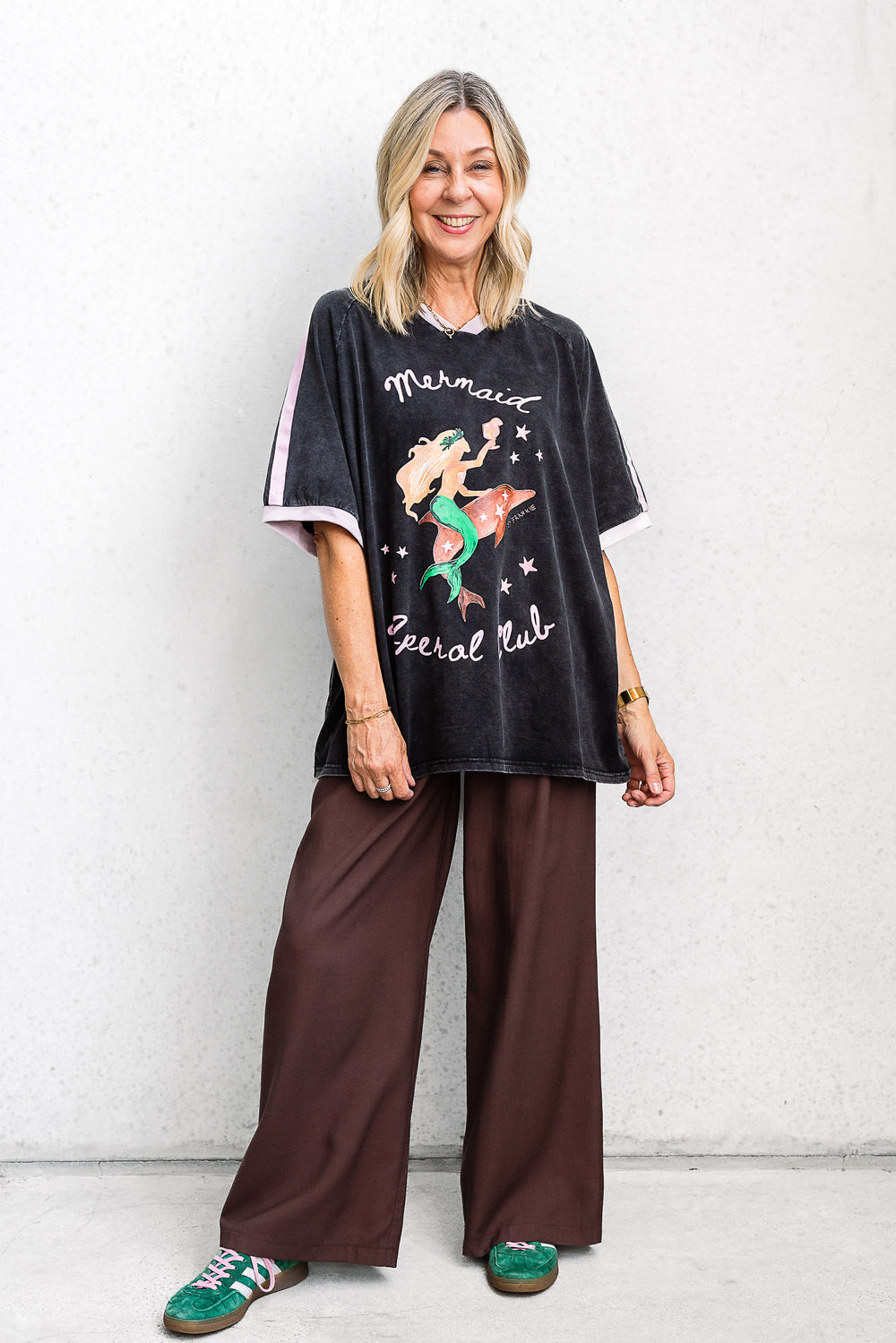 Mermaid Aperol Club Tee - Washed Black - Mabel and Woods