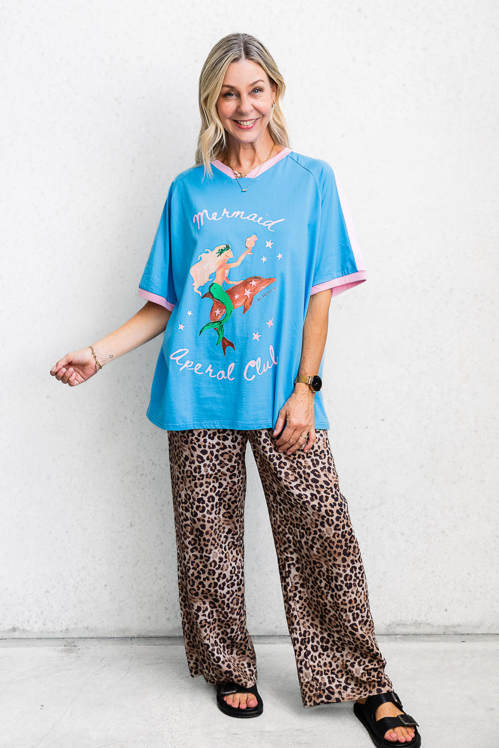 Mermaid Aperol Club Tee - Blue - Mabel and Woods