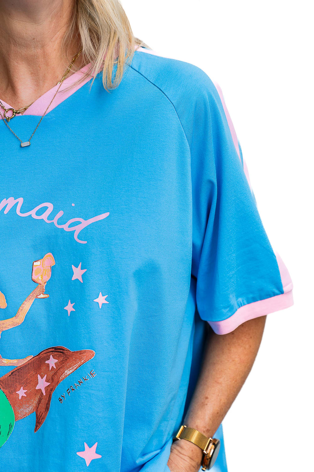 Mermaid Aperol Club Tee - Blue - Mabel and Woods