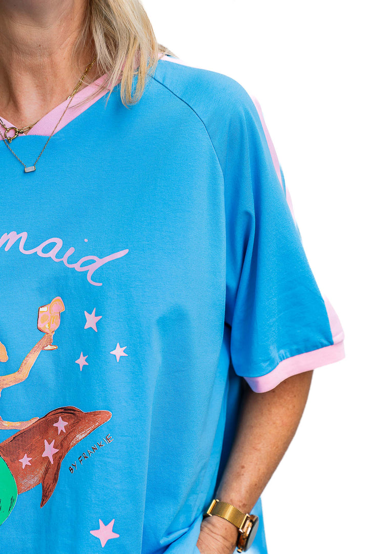 Mermaid Aperol Club Tee - Blue - Mabel and Woods