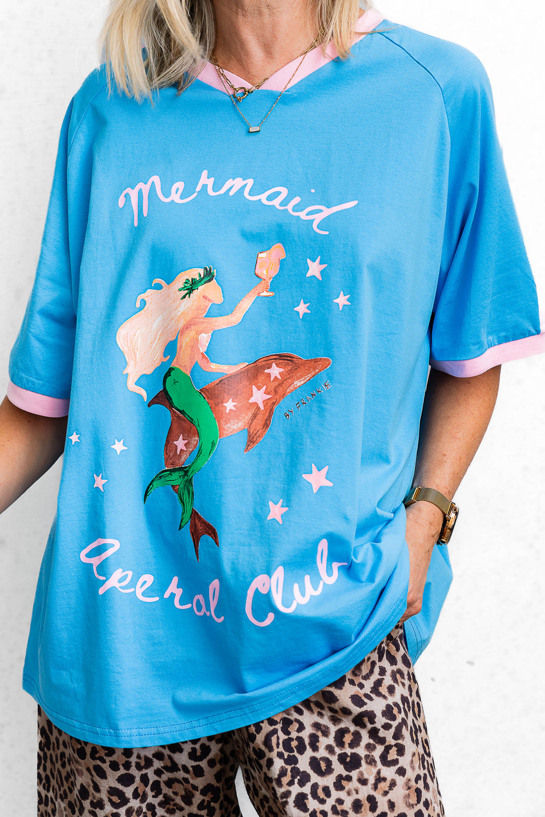 Mermaid Aperol Club Tee - Blue - Mabel and Woods