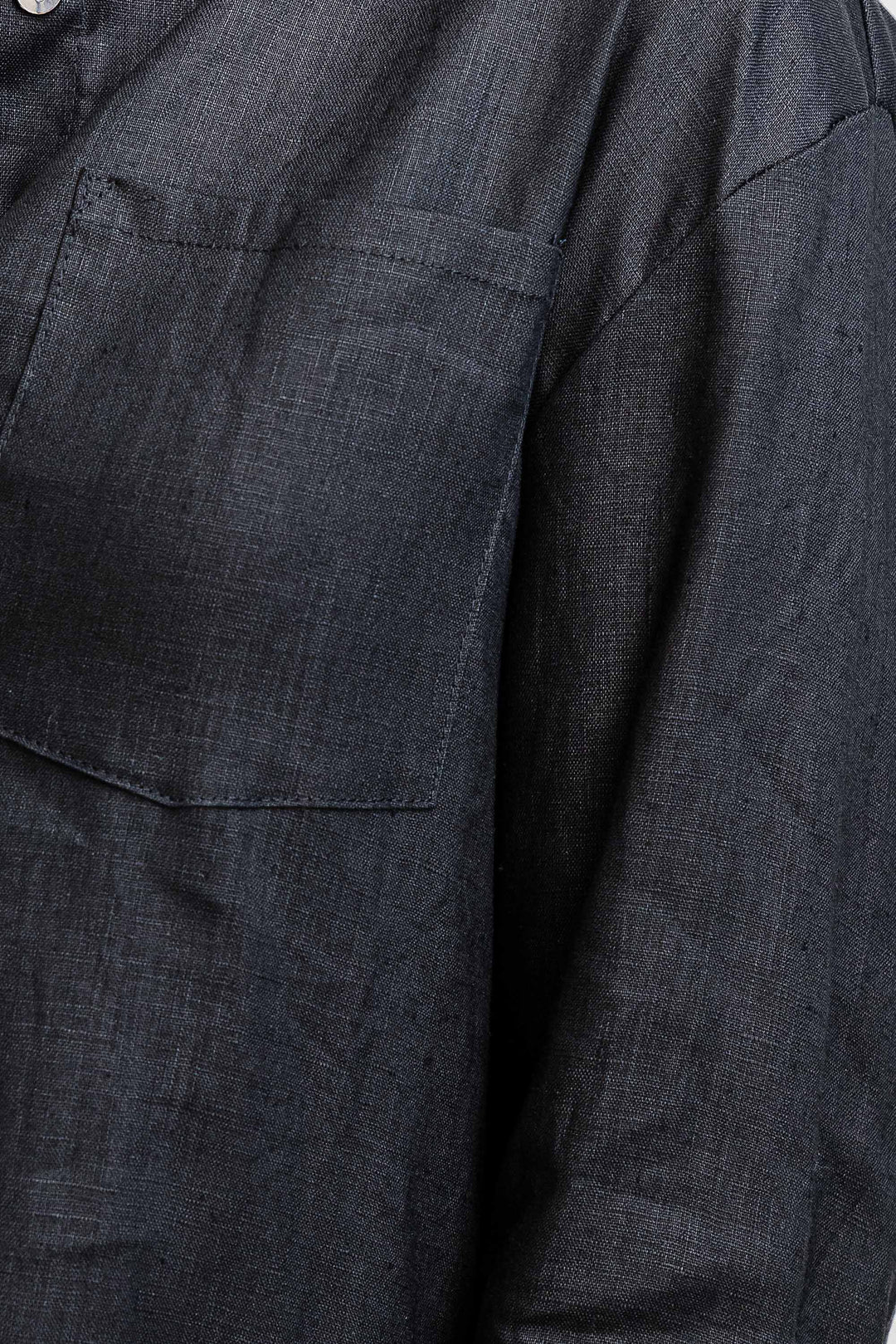 Boyfriend Linen Shirt - Black - Mabel and Woods