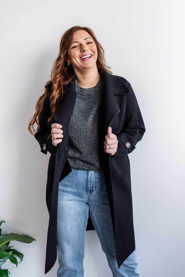 Cleo Knit Coatigan - Black