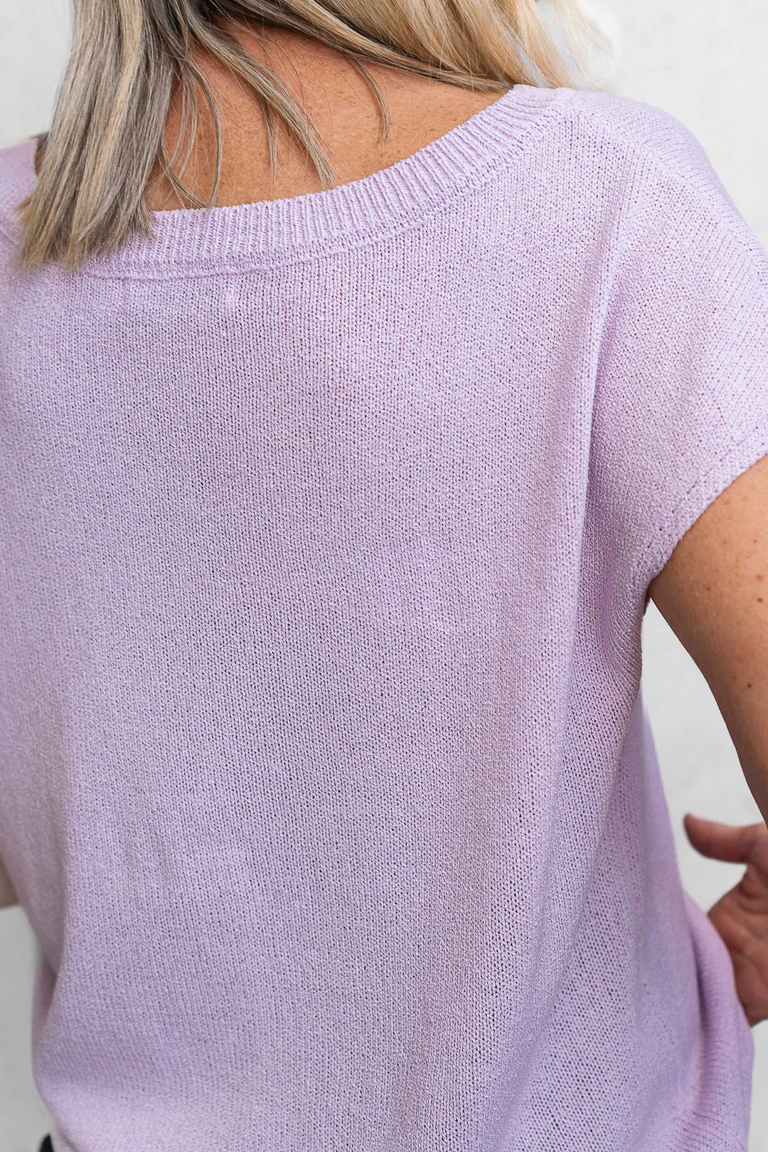 Henley Knit Tee - Lilac - Mabel and Woods