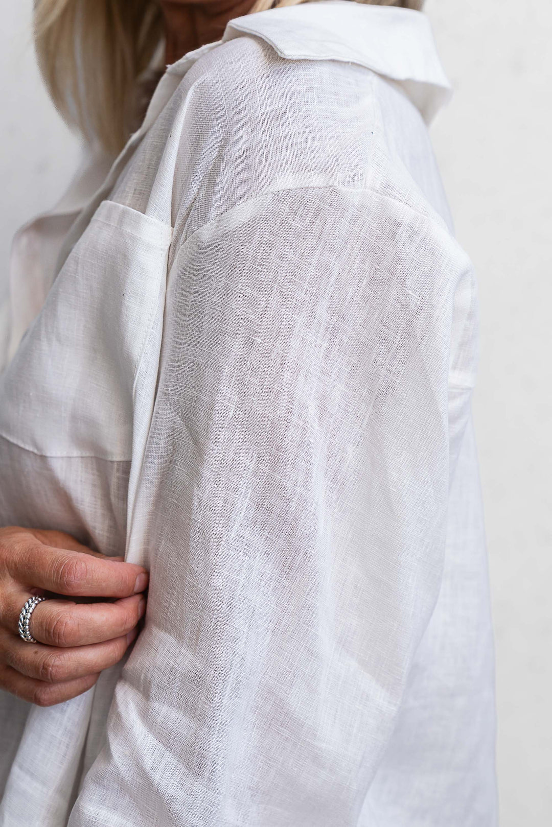 Boyfriend Linen Shirt - White - Mabel and Woods