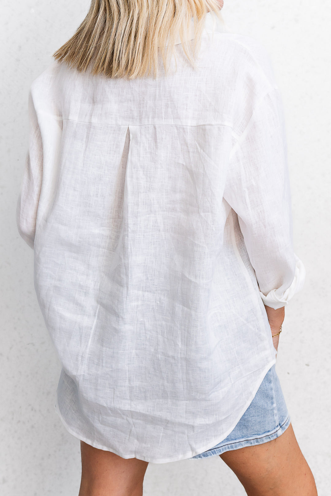 Boyfriend Linen Shirt - White - Mabel and Woods
