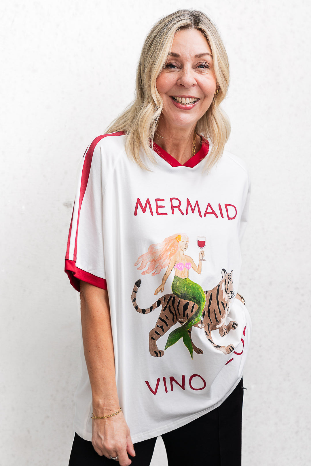 Mermaid Vino Club Tee - White - Mabel and Woods