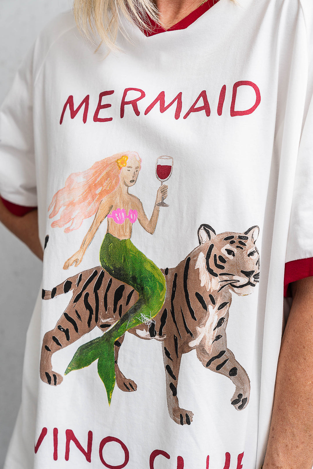 Mermaid Vino Club Tee - White - Mabel and Woods