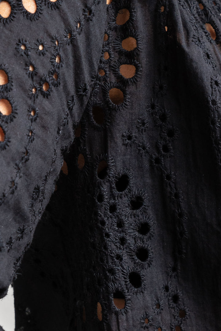 Broderie Lace Shirt - Black
