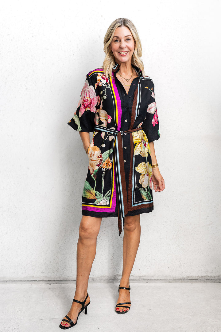 Black Lily Tie Dress - Mabel and Woods