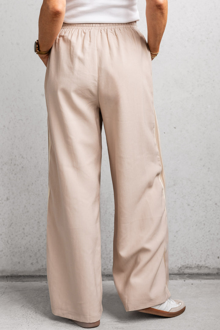 Luna Side Stripe Pants - Beige