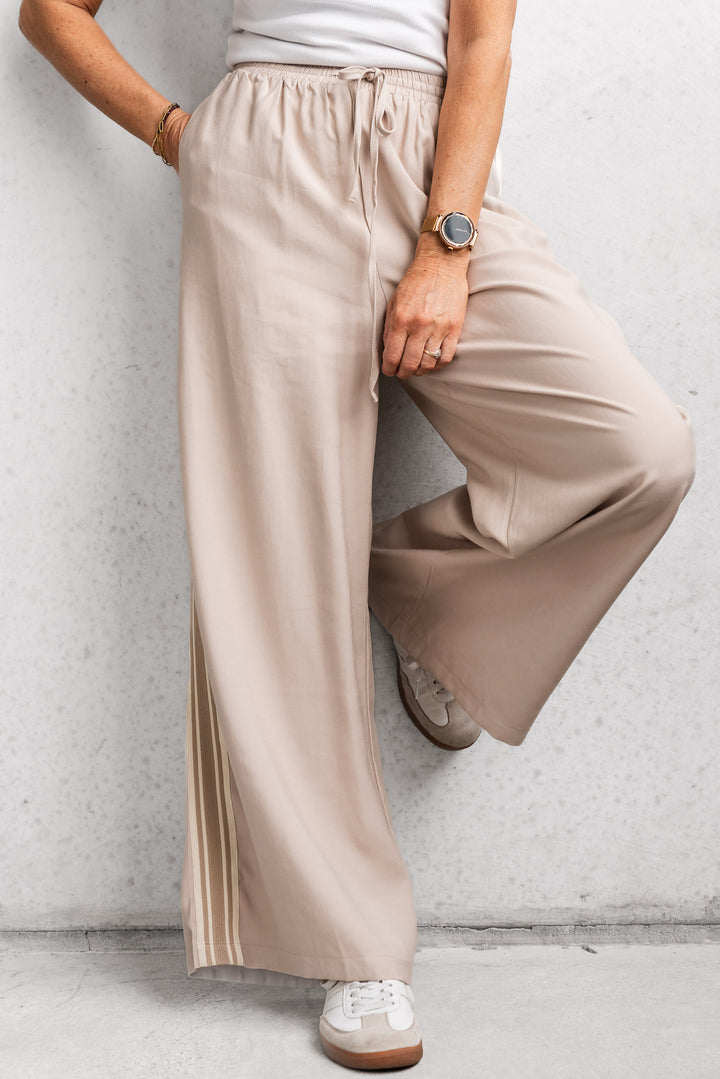 Luna Side Stripe Pants - Beige