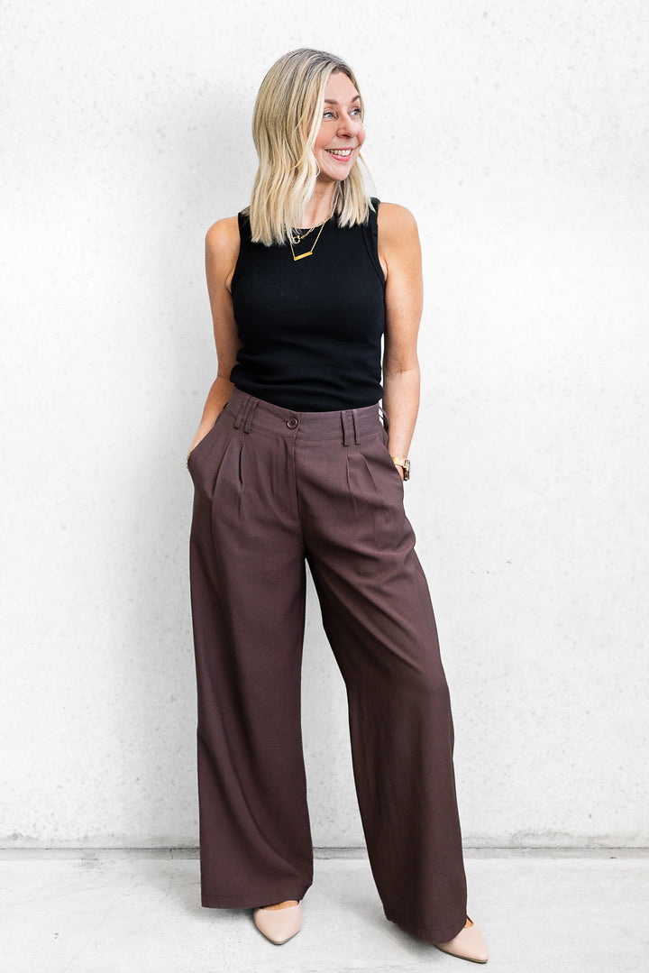 Eden Pant - Chocolate - Mabel and Woods