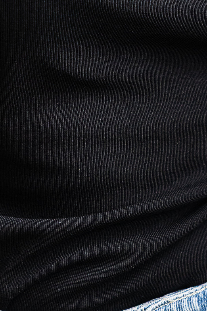 Off-Shoulder Ruched Top - Black