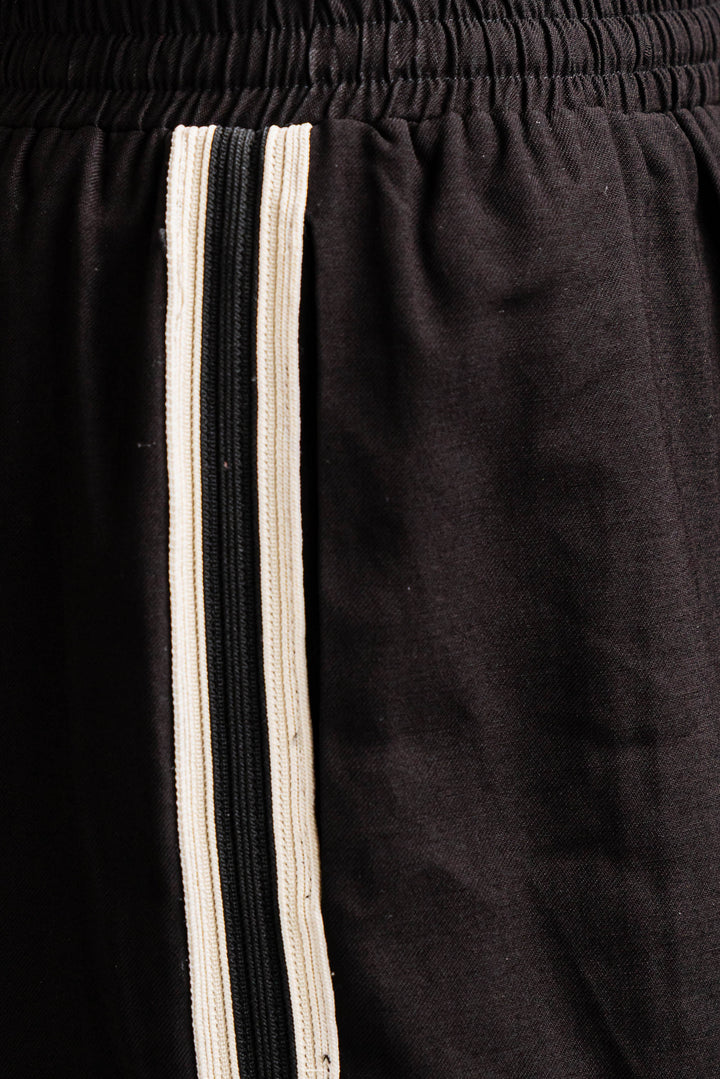 Luna Side Stripe Pants - Black