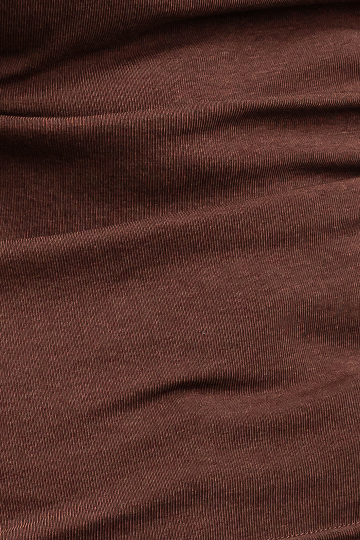 Off-Shoulder Ruched Top - Chocolate