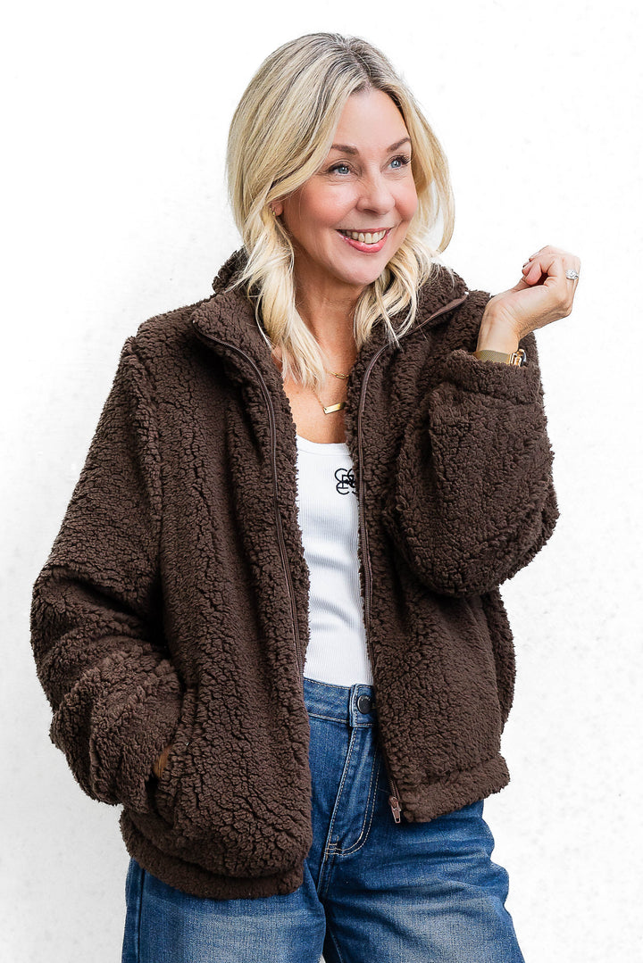 Chocolate Teddy Jacket - Mabel and Woods