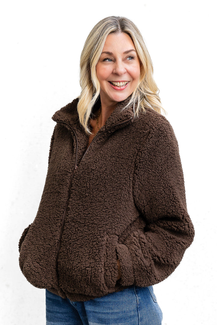Chocolate Teddy Jacket - Mabel and Woods