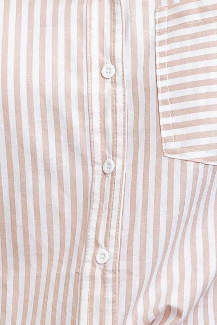 Camryn Shirt - Latte Stripe - Mabel and Woods
