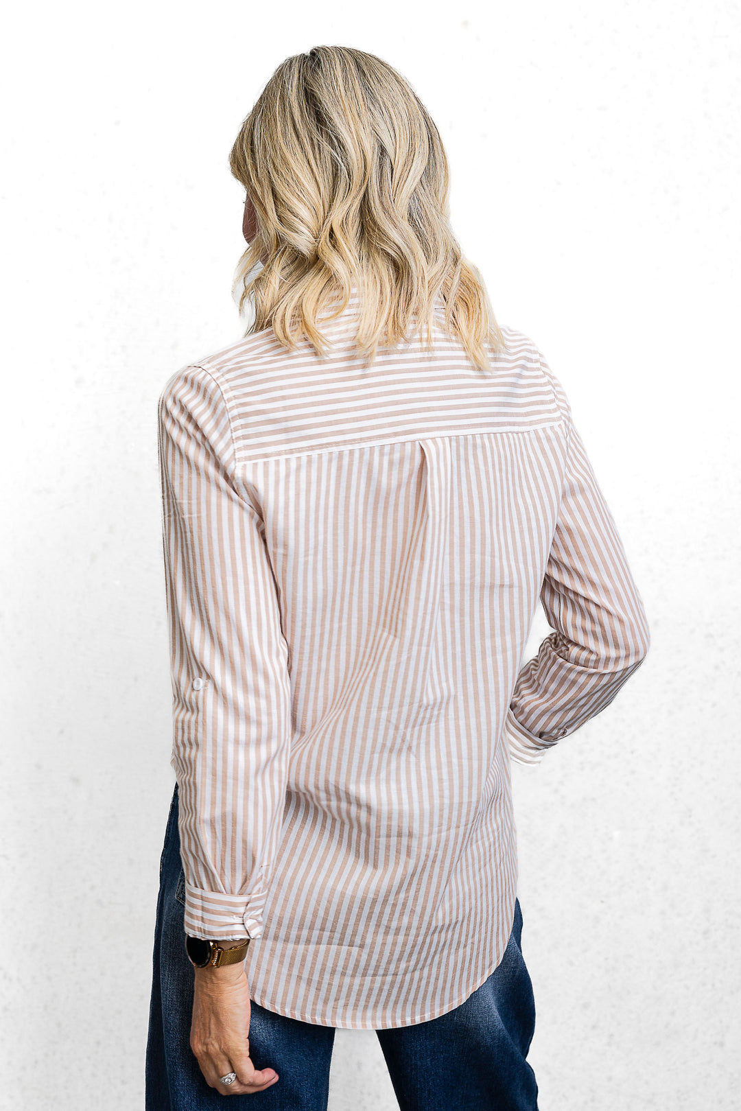 Camryn Shirt - Latte Stripe - Mabel and Woods