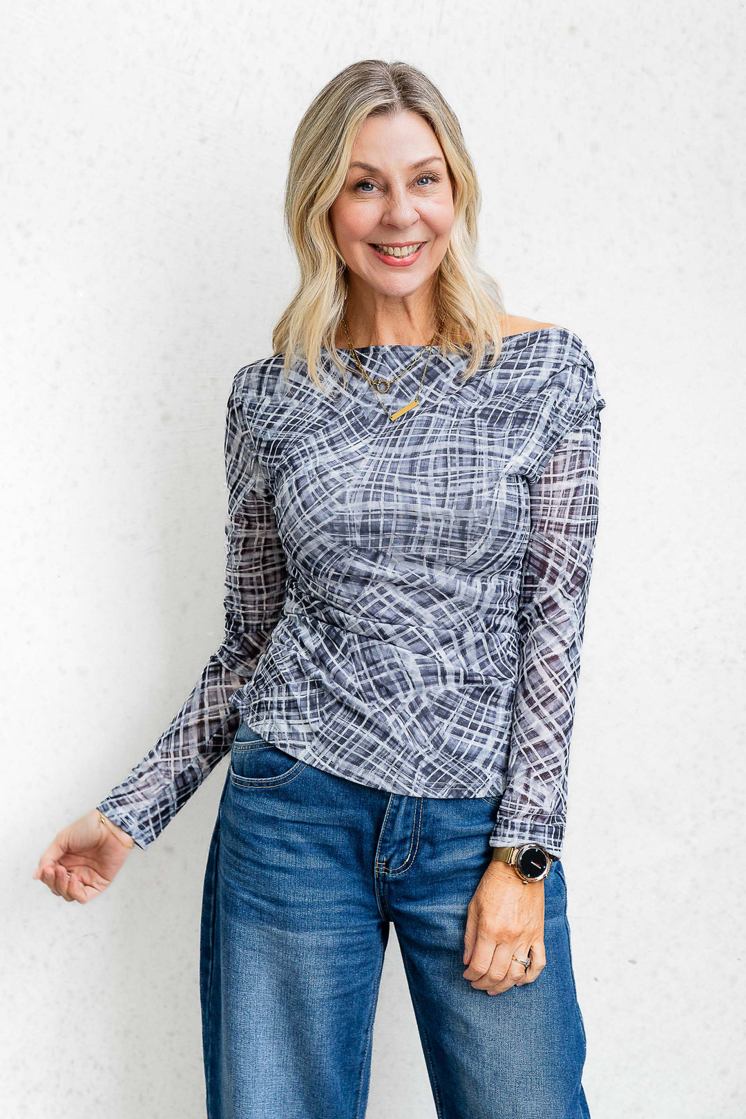 Andy Mesh Top - Grey - Mabel and Woods