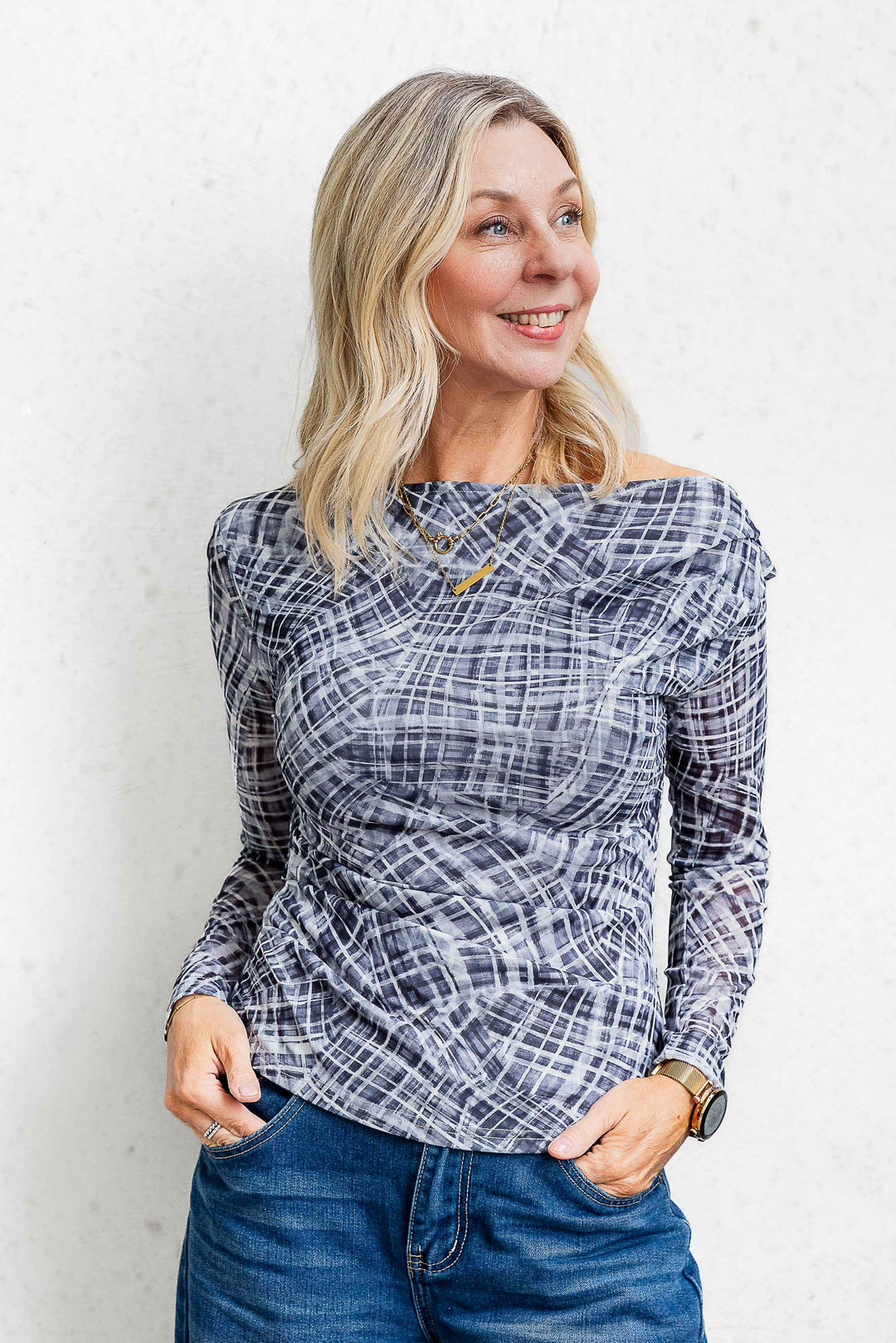 Andy Mesh Top - Grey - Mabel and Woods