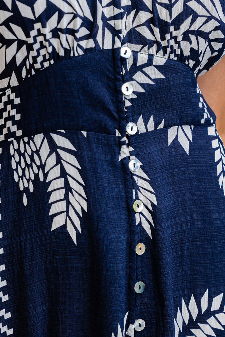 Haven Maxi Dress - Navy/Cream