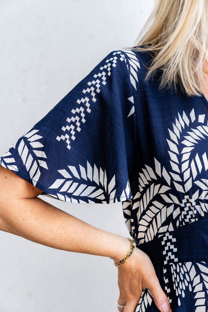 Haven Maxi Dress - Navy/Cream