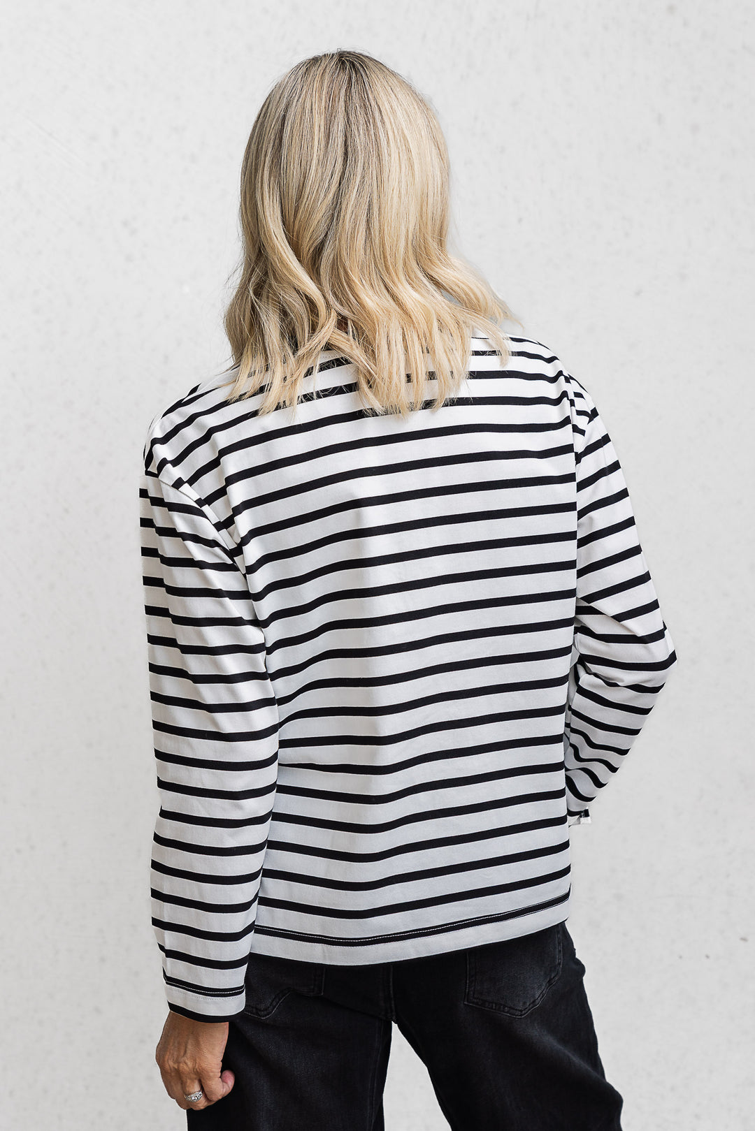 Chapman Stripe Top - White/Black - Mabel and Woods