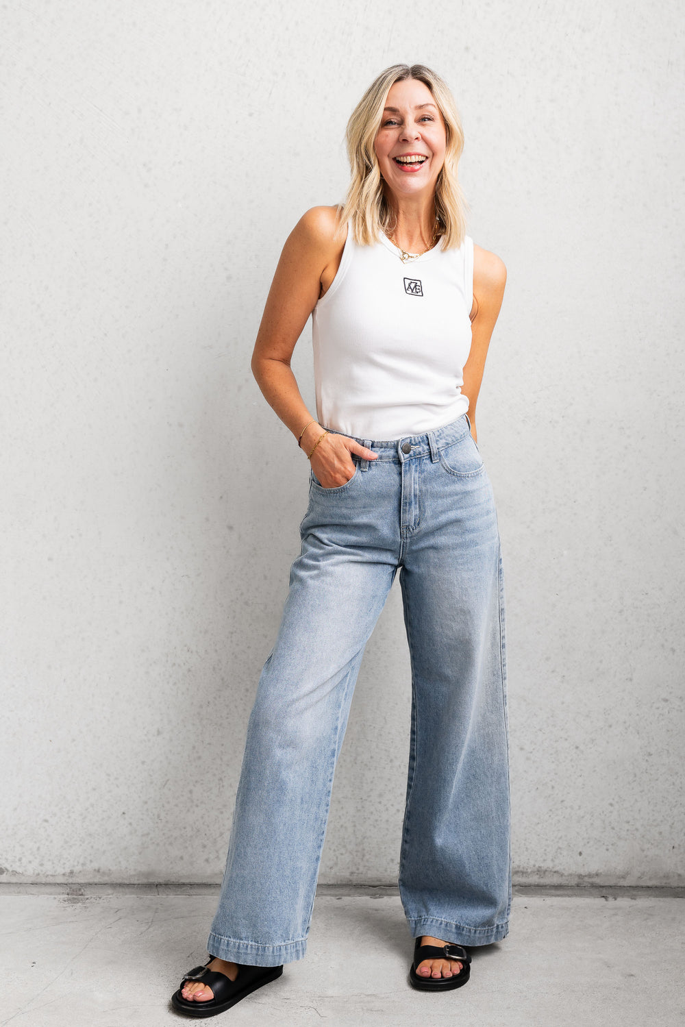 Gia Wide Leg Cuff Jean - Mabel and Woods