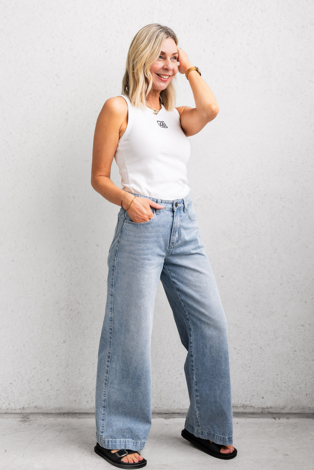 Gia Wide Leg Cuff Jean