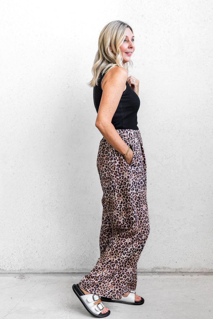 Leopard Wide Leg Pants
