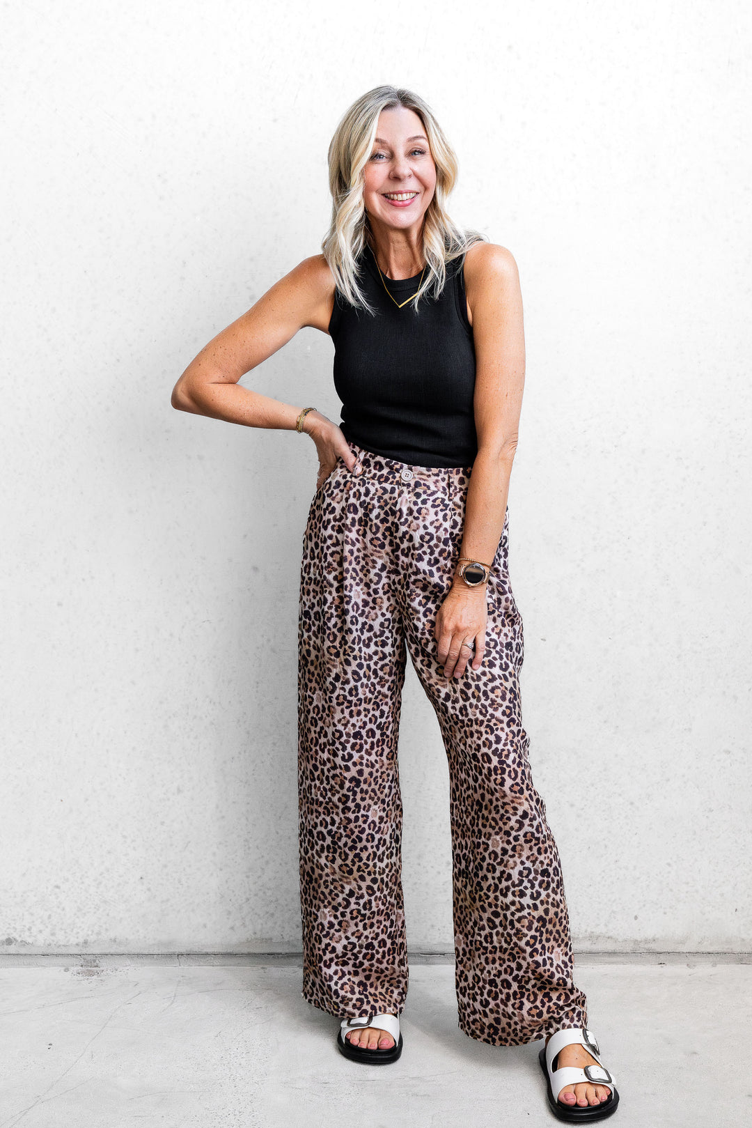 Leopard Wide Leg Pants