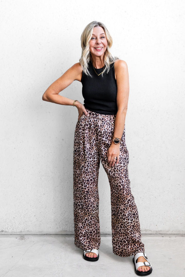 Leopard Wide Leg Pants