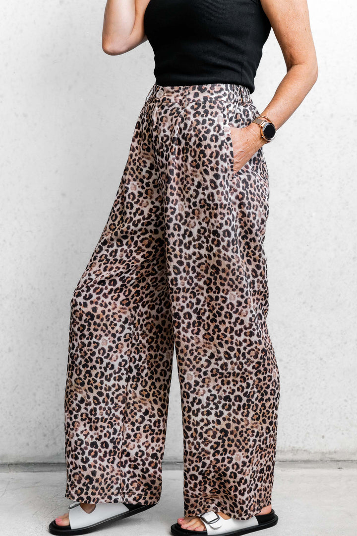 Leopard Wide Leg Pants